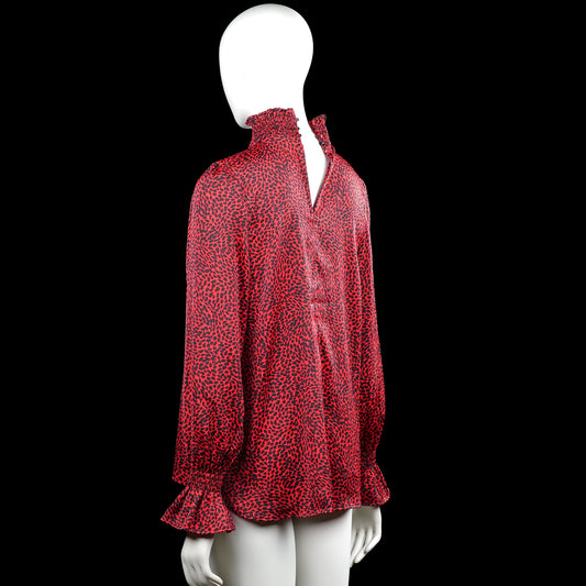 Blouse - Red & Black - Size S