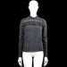 Numph - Blouse - Charcoal - Size 38 - Charcoal solid long-sleeve top with a high neck and lace yoke panels at the front and back. Features a ruffle detail across the chest, a back zipper closure, plain cuffs, and a straight hem.