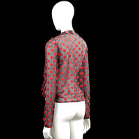 Blouse - Gray & Red - Size S