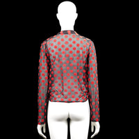 Blouse - Gray & Red - Size S