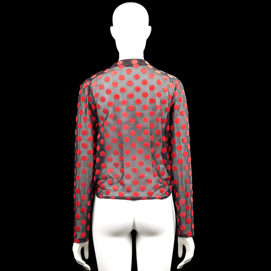 Blouse - Gray & Red - Size S