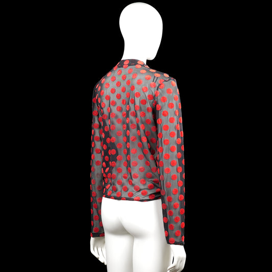Blouse - Gray & Red - Size S