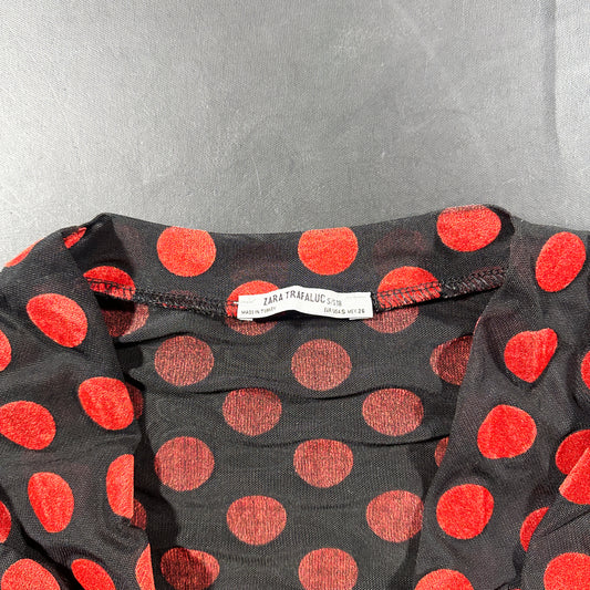 Blouse - Gray & Red - Size S
