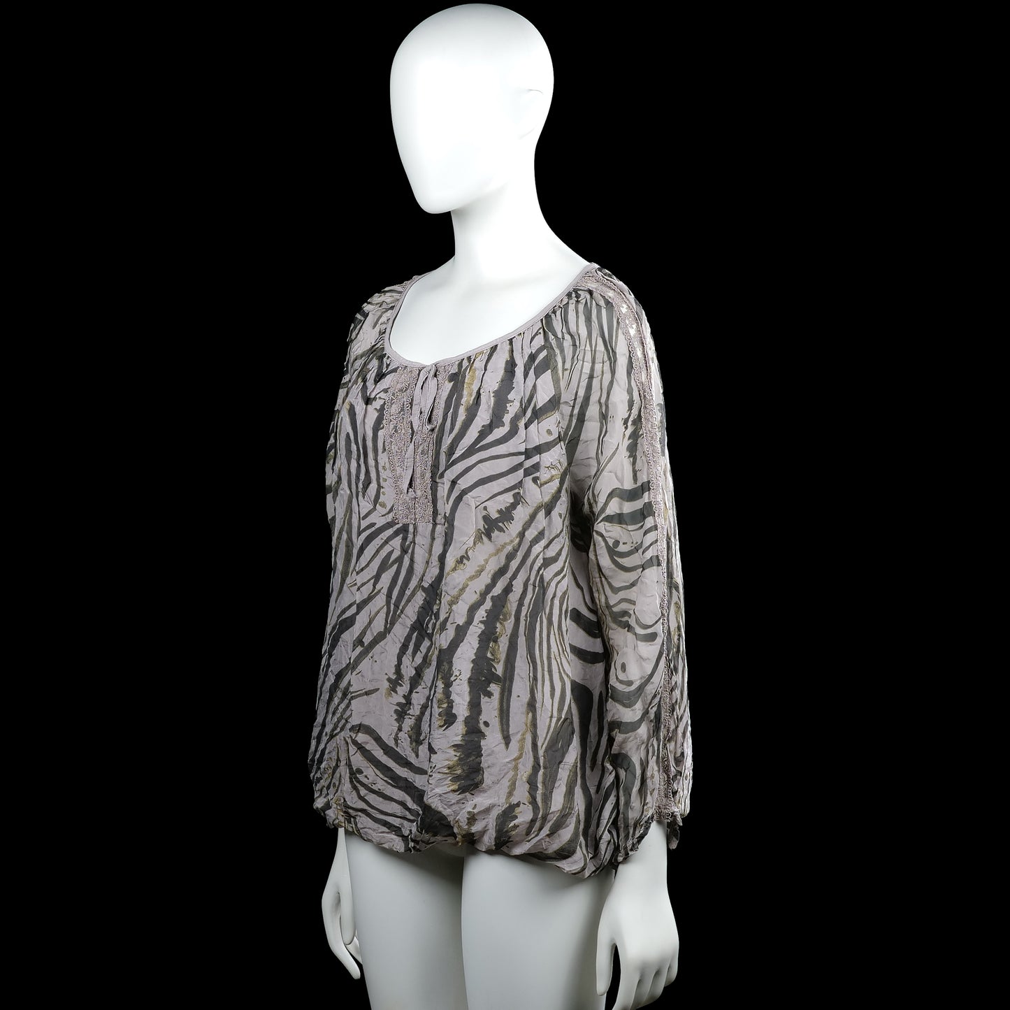 Blouse - Light Gray & Dark Gray - Size M