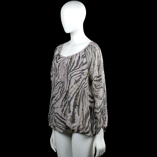 Blouse - Light Gray & Dark Gray - Size M