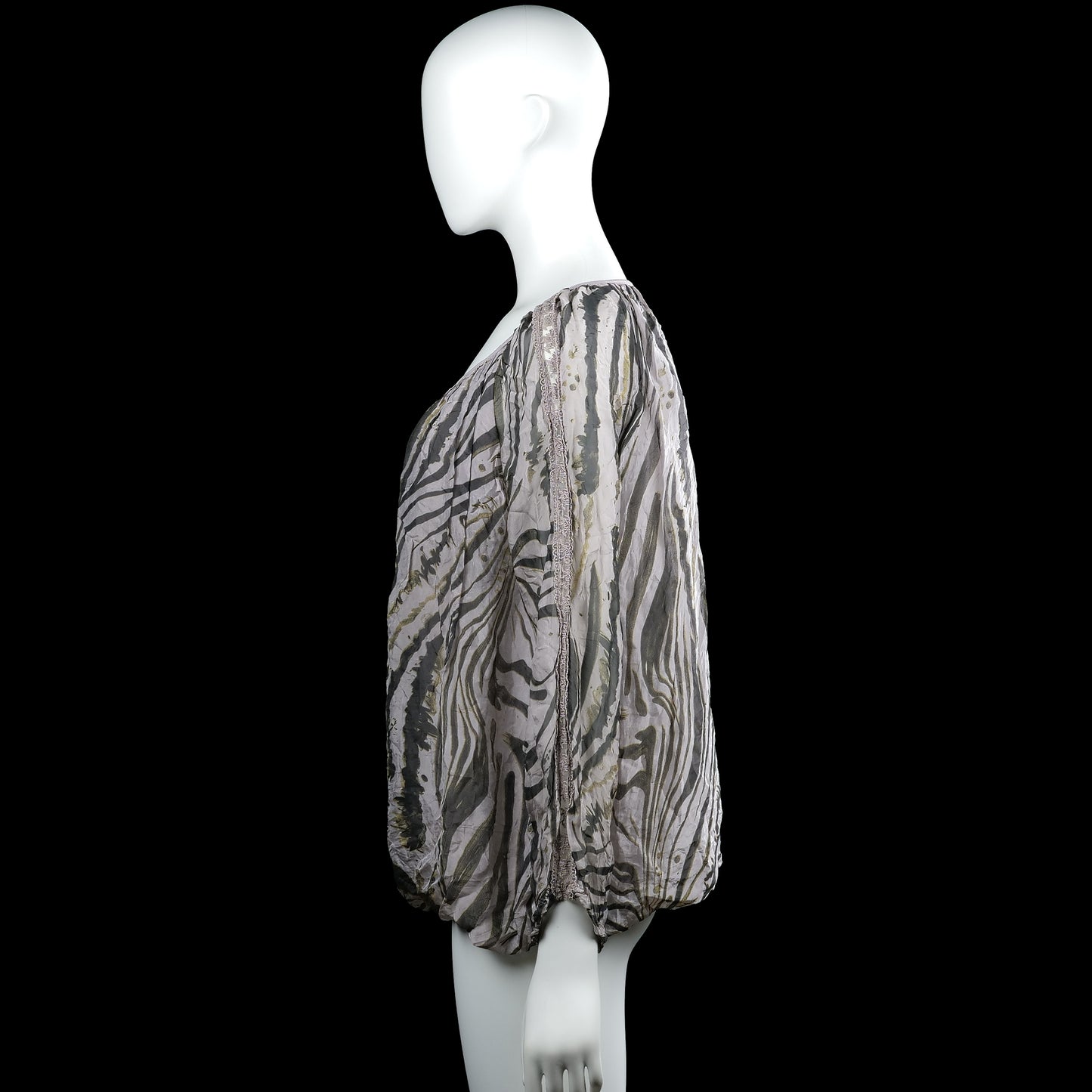 Blouse - Light Gray & Dark Gray - Size M