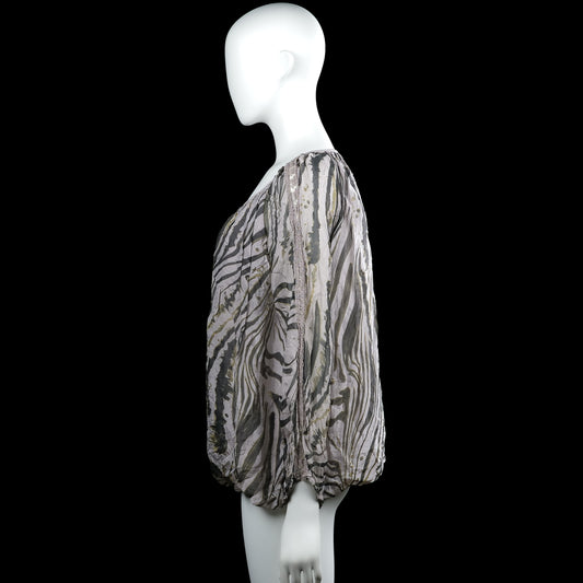 Blouse - Light Gray & Dark Gray - Size M