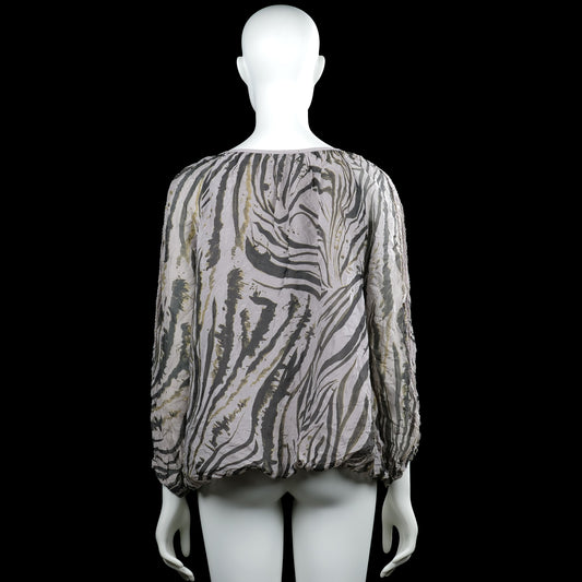 Blouse - Light Gray & Dark Gray - Size M
