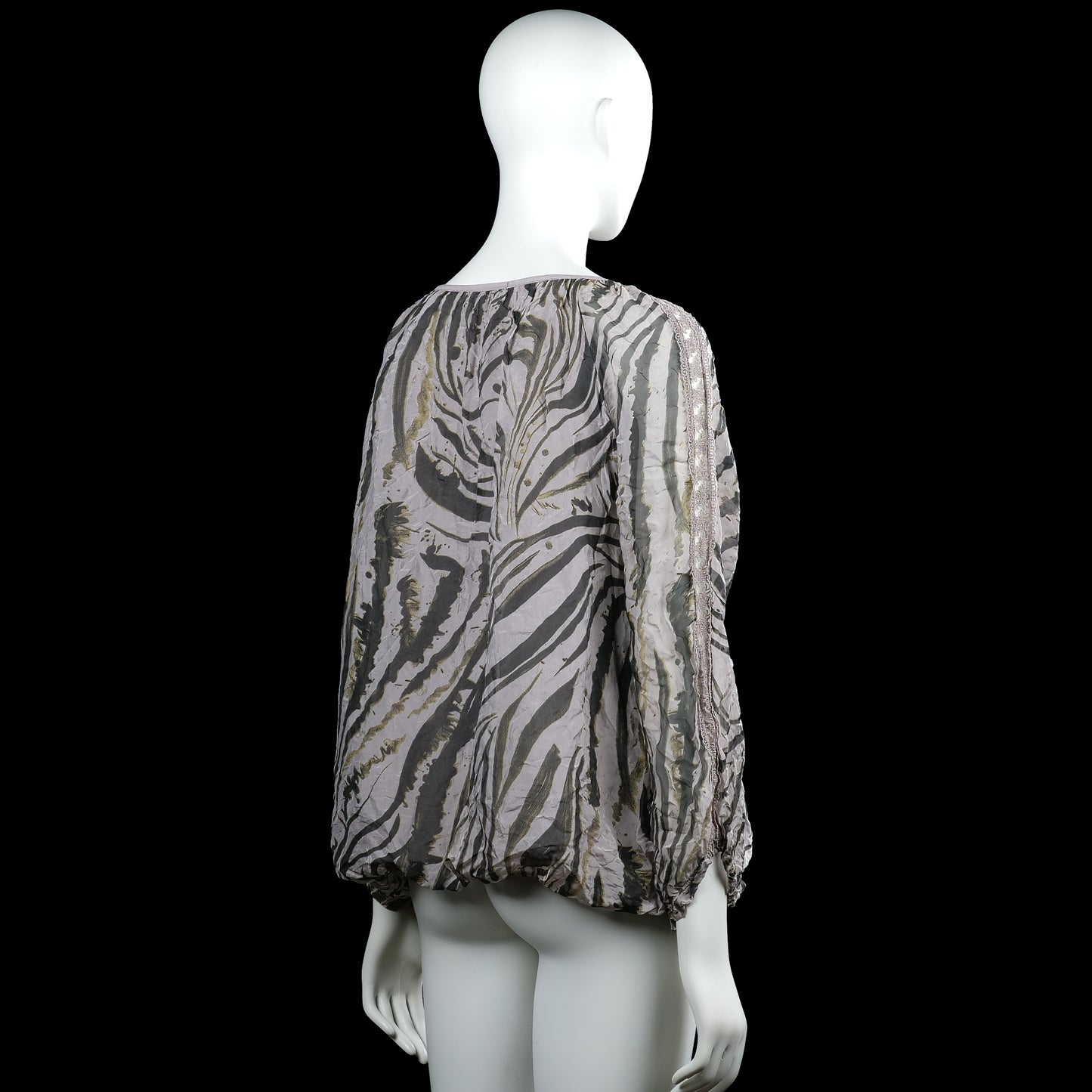 Blouse - Light Gray & Dark Gray - Size M