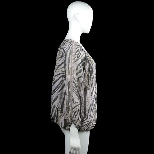Blouse - Light Gray & Dark Gray - Size M