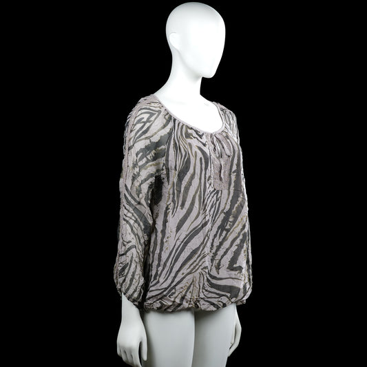 Blouse - Light Gray & Dark Gray - Size M
