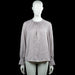 H&M - Blouse - Light Gray - Size M - Light gray solid blouse with a round neckline and gathered detailing at the front. Long sleeves with button cuffs and a straight hem.