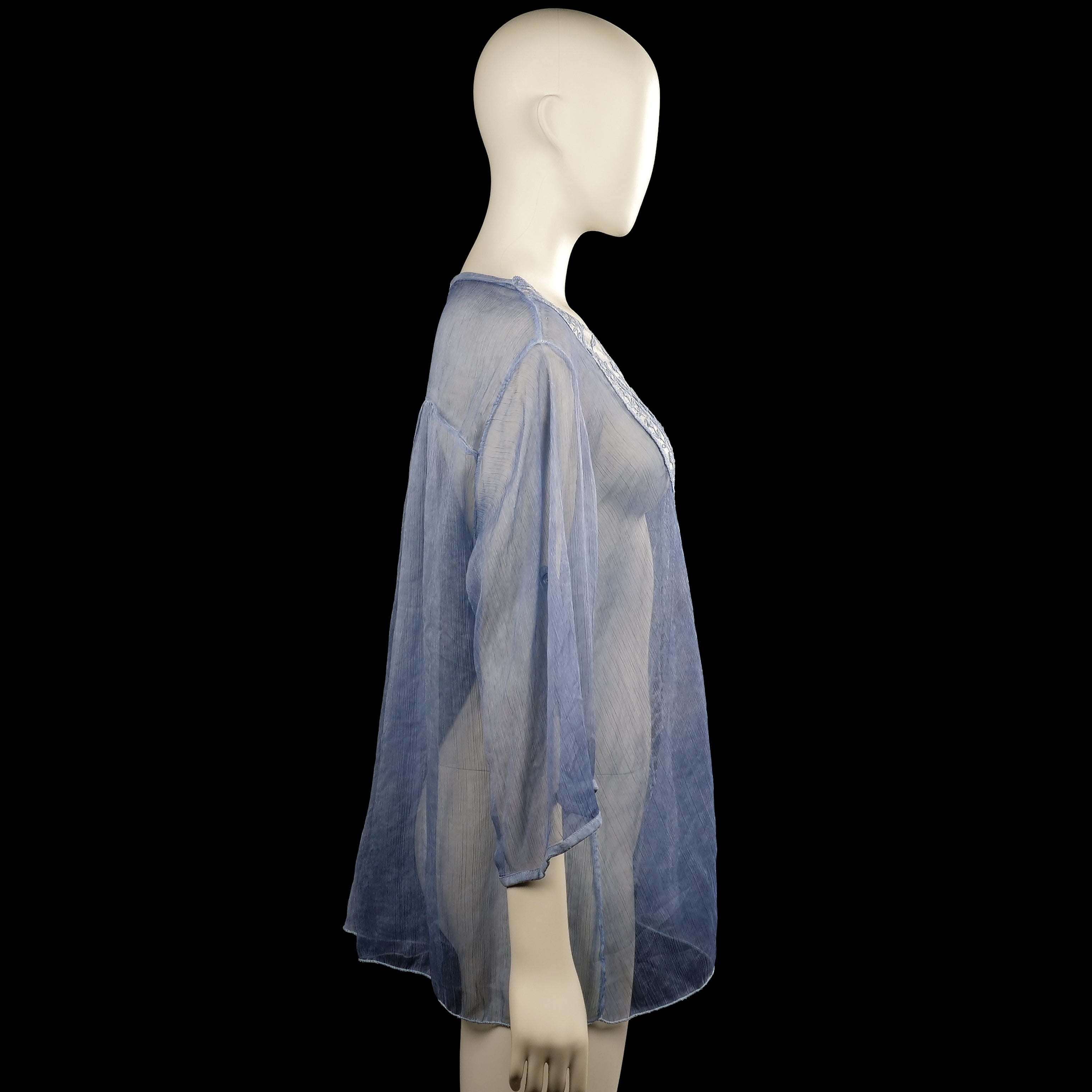 Tunic - Light Blue & White - Size L