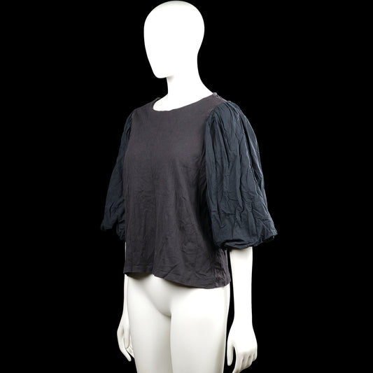 Blouse - Charcoal & Black - Size M
