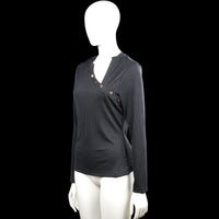 Long-sleeve top - Charcoal - Size L - (NEW)