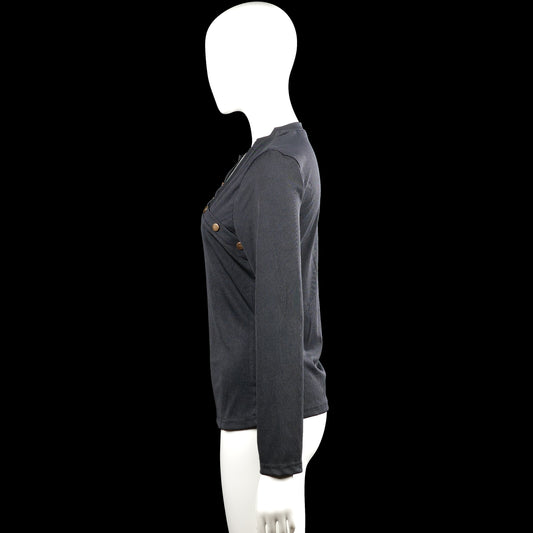 Long-sleeve top - Charcoal - Size L - (NEW)
