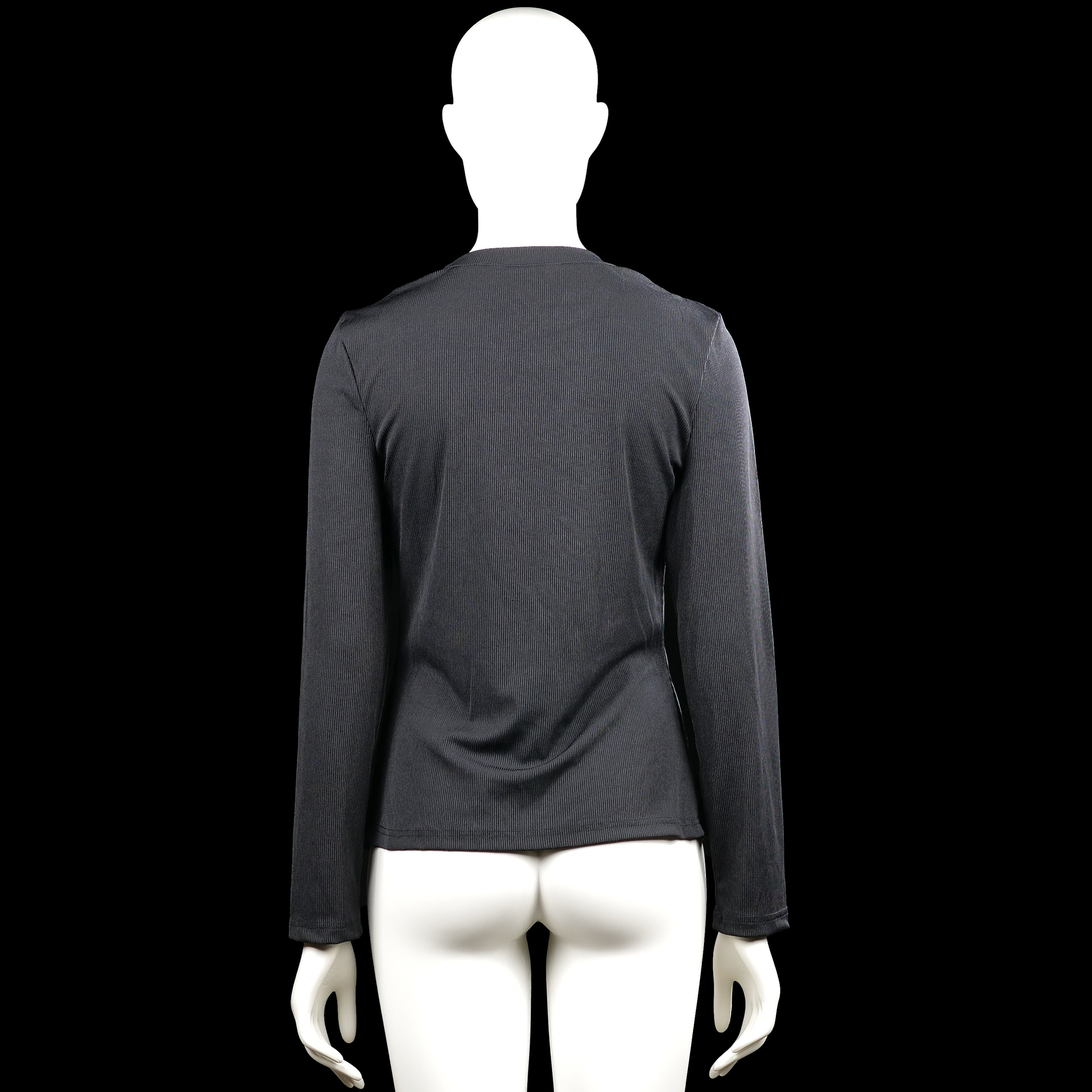 Long-sleeve top - Charcoal - Size L - (NEW)