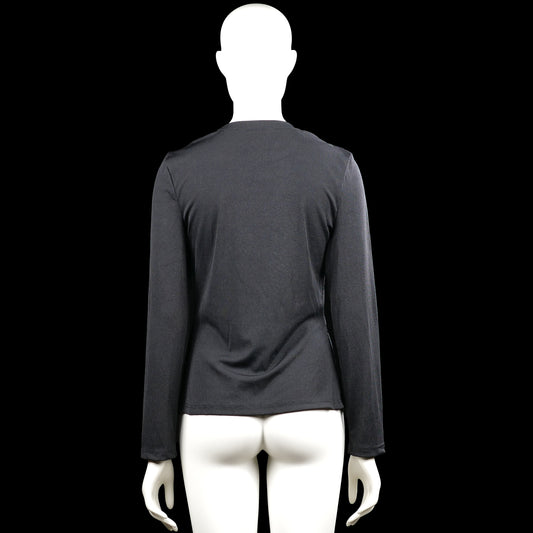 Long-sleeve top - Charcoal - Size L - (NEW)