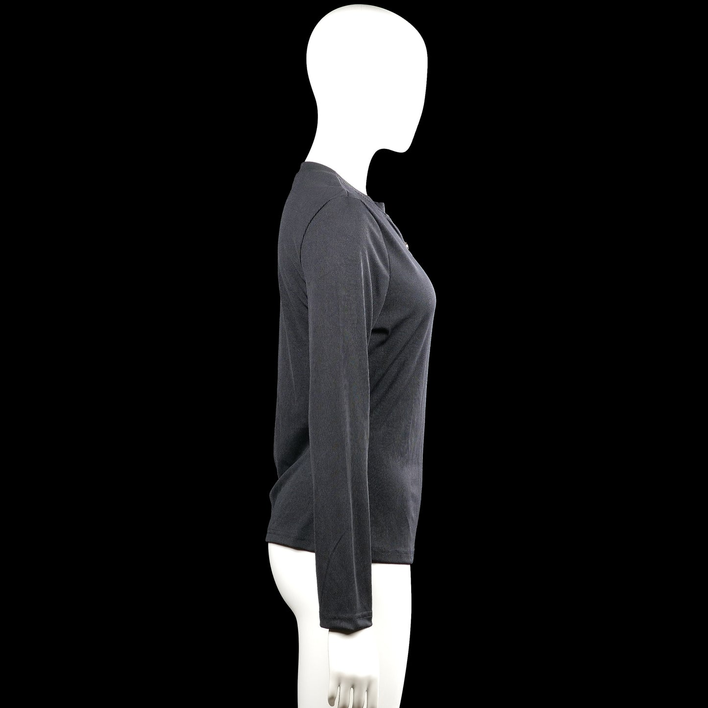 Long-sleeve top - Charcoal - Size L - (NEW)