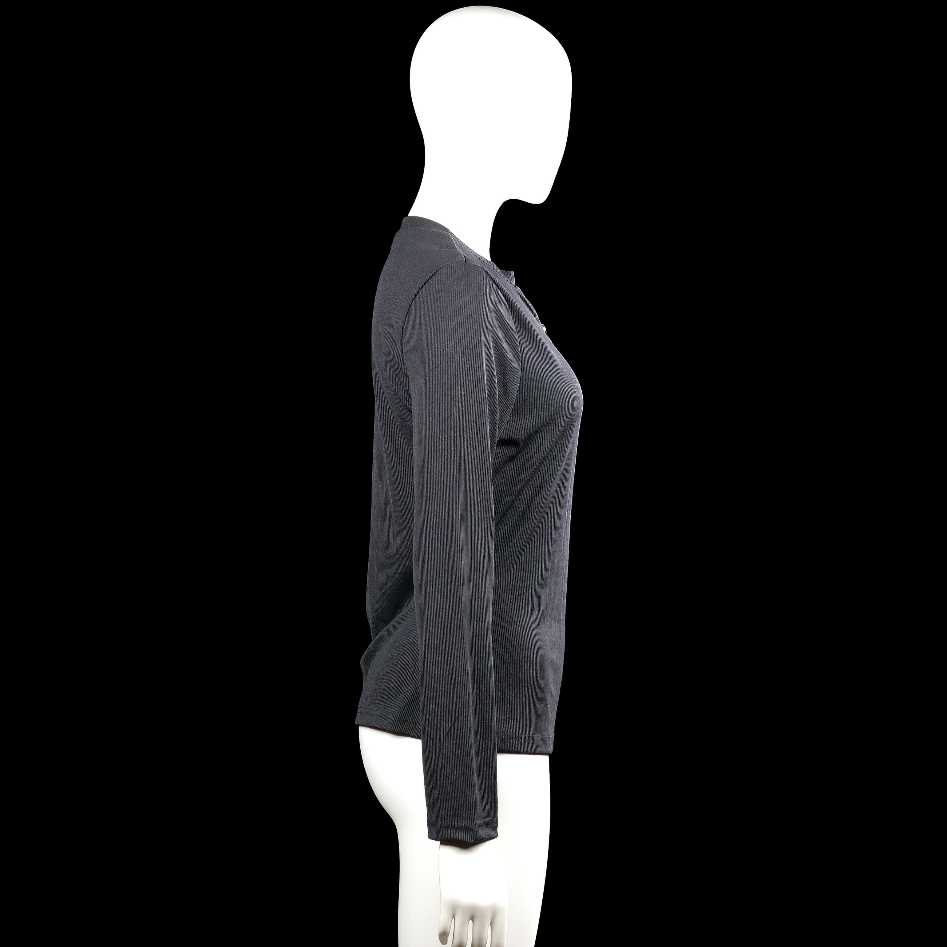 Long-sleeve top - Charcoal - Size L - (NEW)