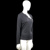 Long-sleeve top - Charcoal - Size L - (NEW)