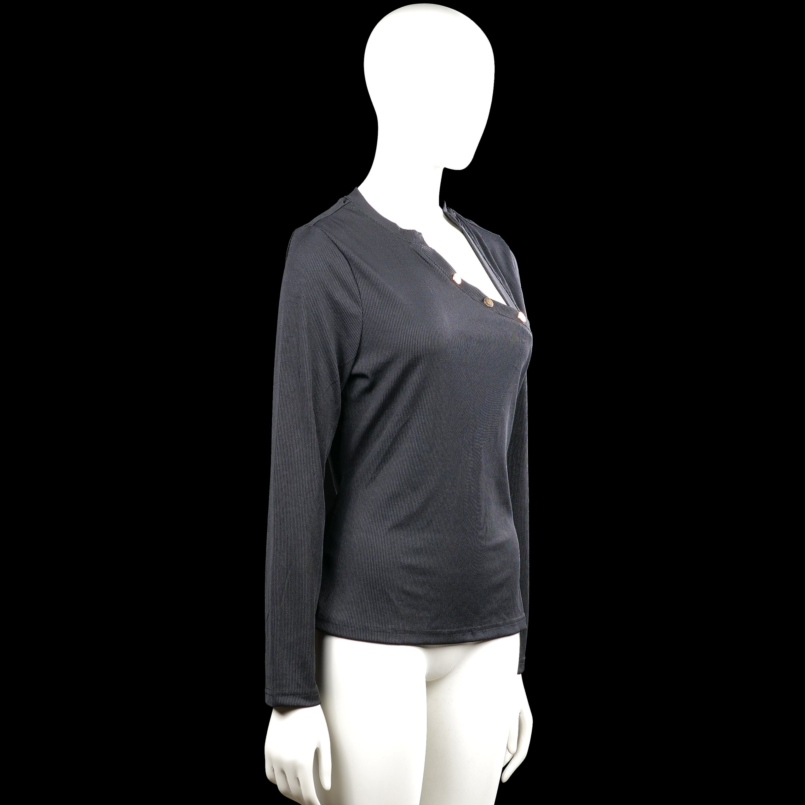 Long-sleeve top - Charcoal - Size L - (NEW)