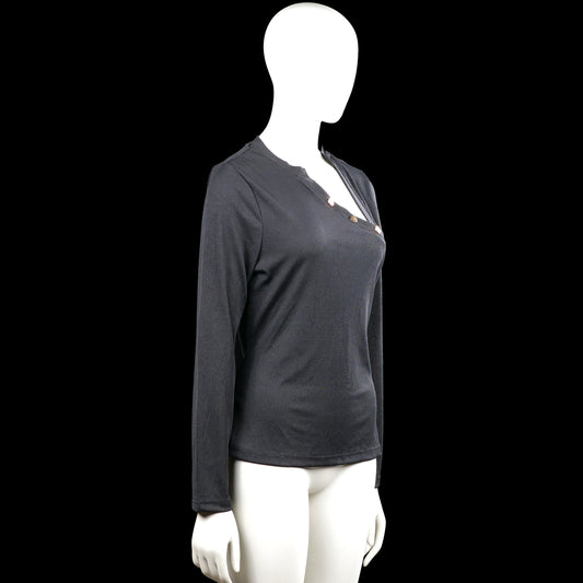 Long-sleeve top - Charcoal - Size L - (NEW)