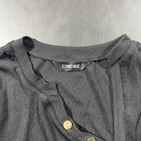 Long-sleeve top - Charcoal - Size L - (NEW)