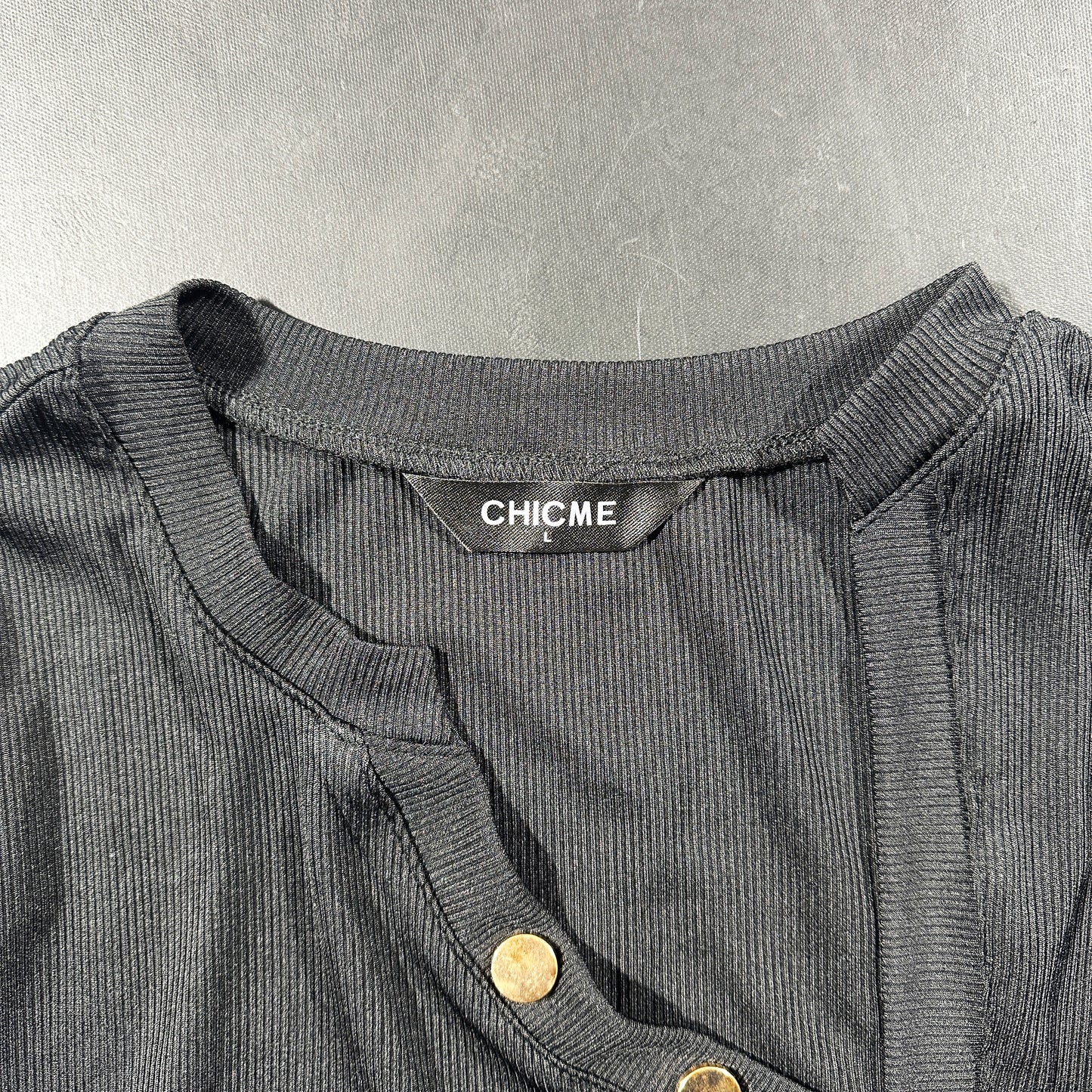 Long-sleeve top - Charcoal - Size L - (NEW)