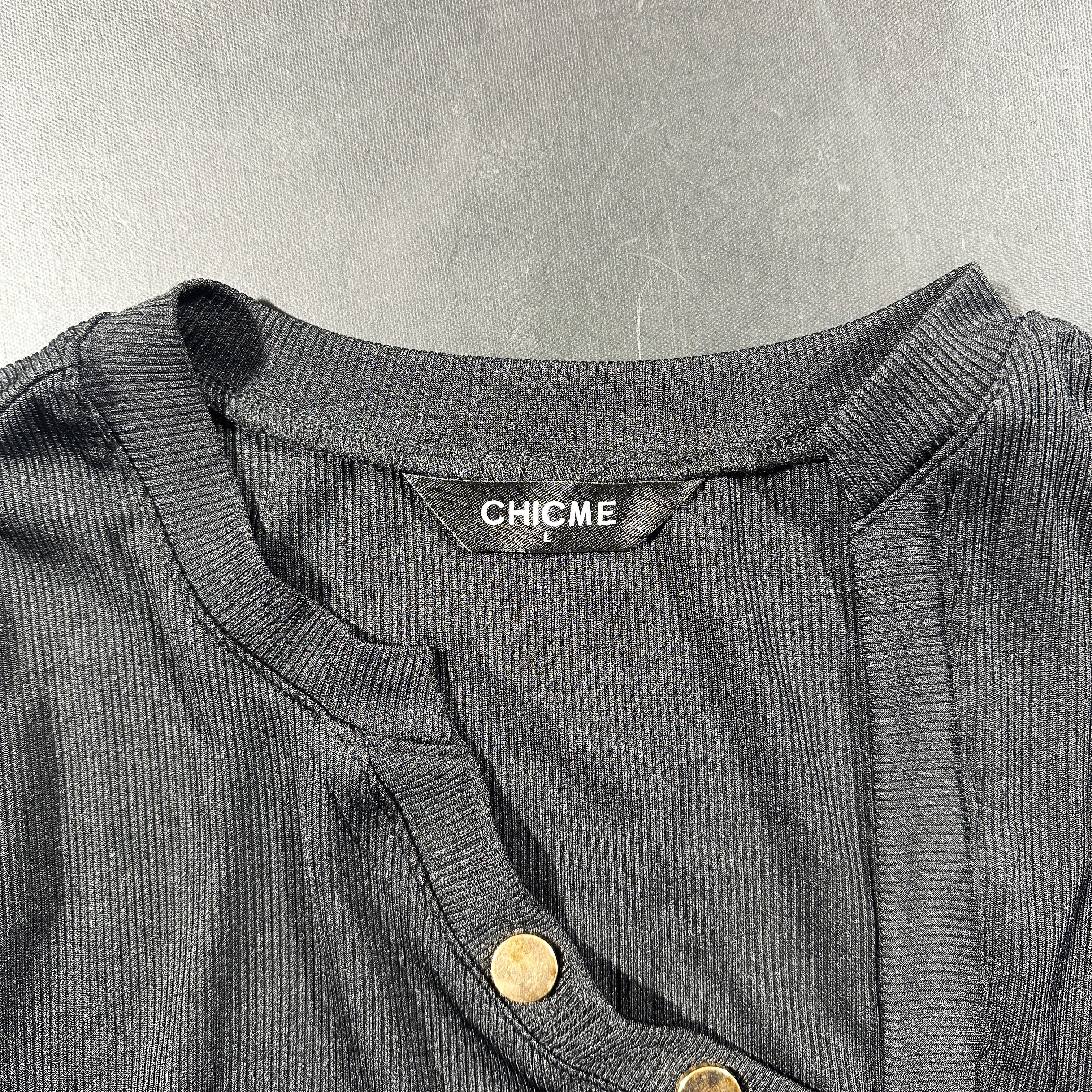 Long-sleeve top - Charcoal - Size L - (NEW)