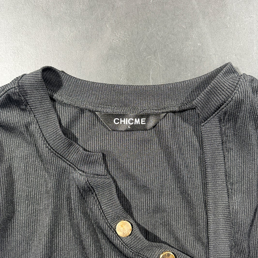 Long-sleeve top - Charcoal - Size L - (NEW)