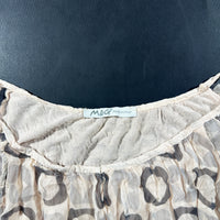 Blouse - White & Gray - Size M