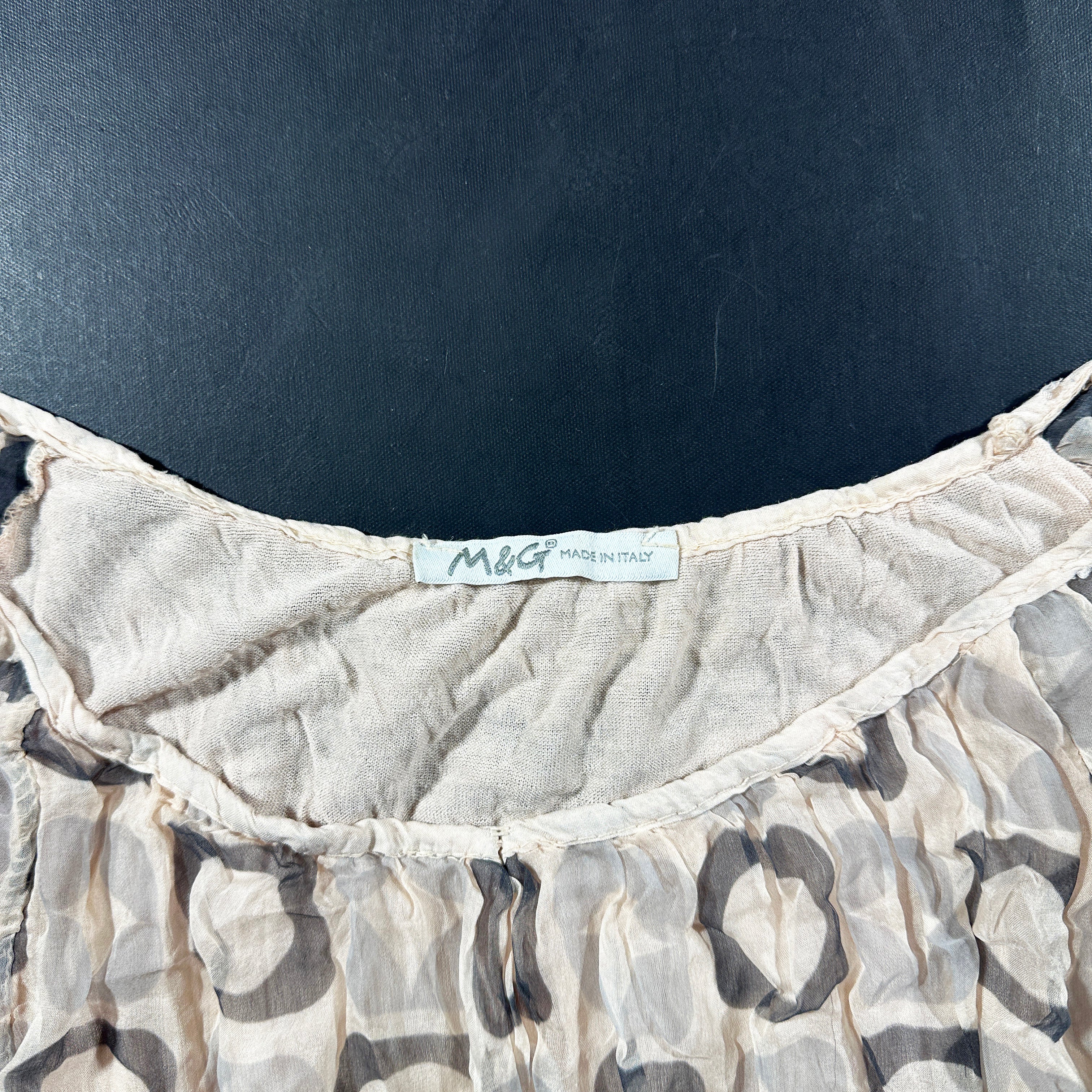 Blouse - White & Gray - Size M