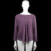 Ajlajk - Blouse - Purple - Size S - Purple floral lace top with a boat neck and long sleeves. Features a short button placket at the front and a scalloped hem.