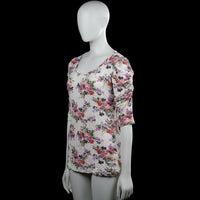 Tunic - Ivory & Pink - Size L