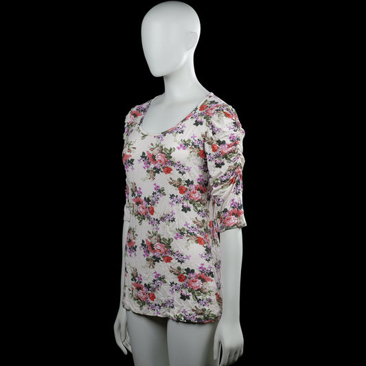 Tunic - Ivory & Pink - Size L