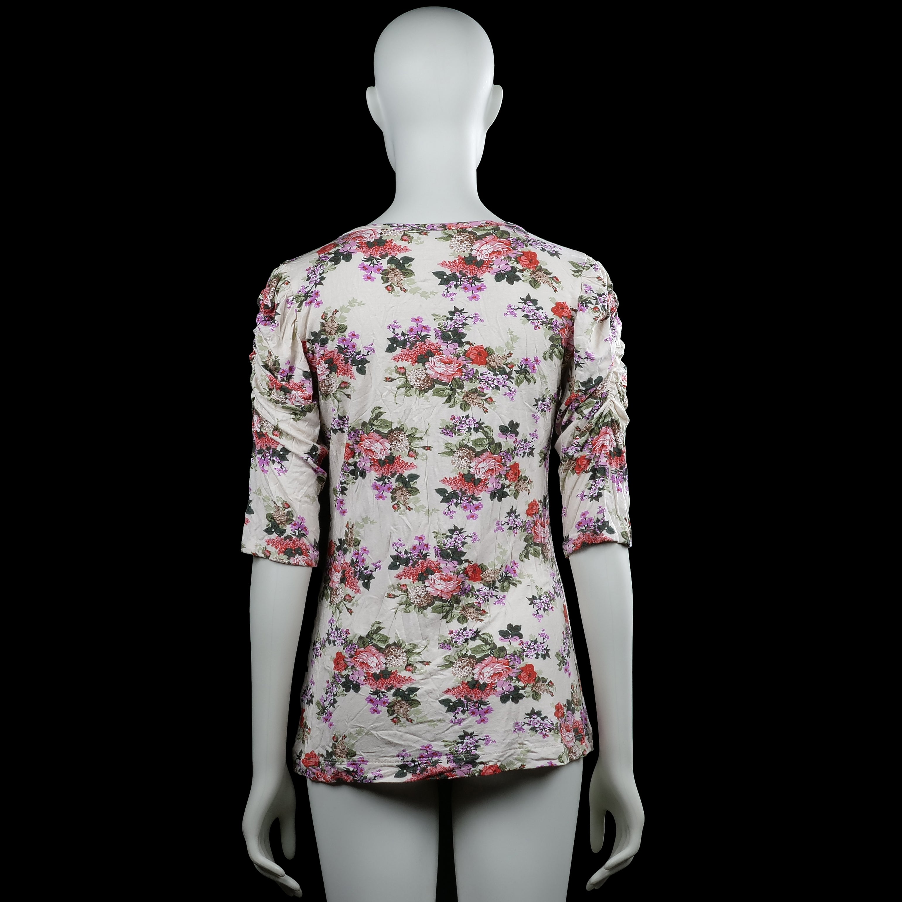 Tunic - Ivory & Pink - Size L