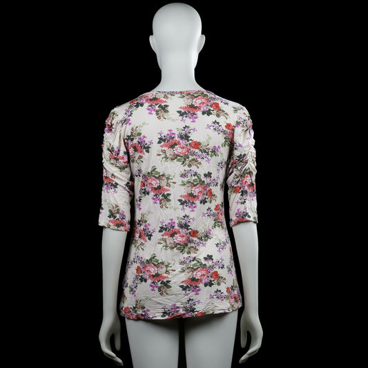 Tunic - Ivory & Pink - Size L