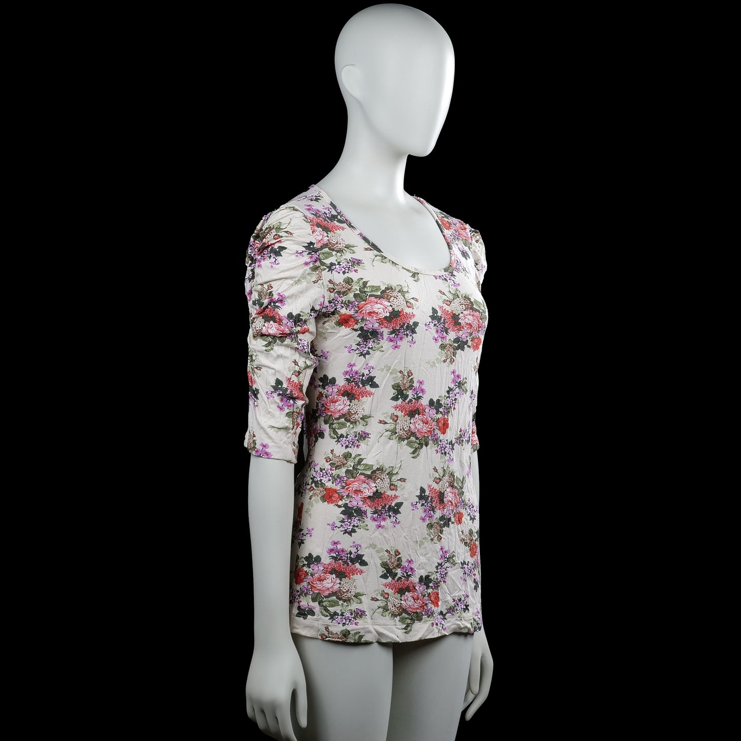 Tunic - Ivory & Pink - Size L