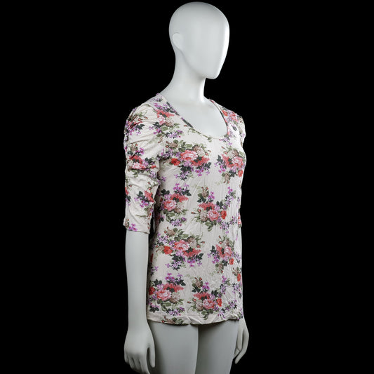Tunic - Ivory & Pink - Size L