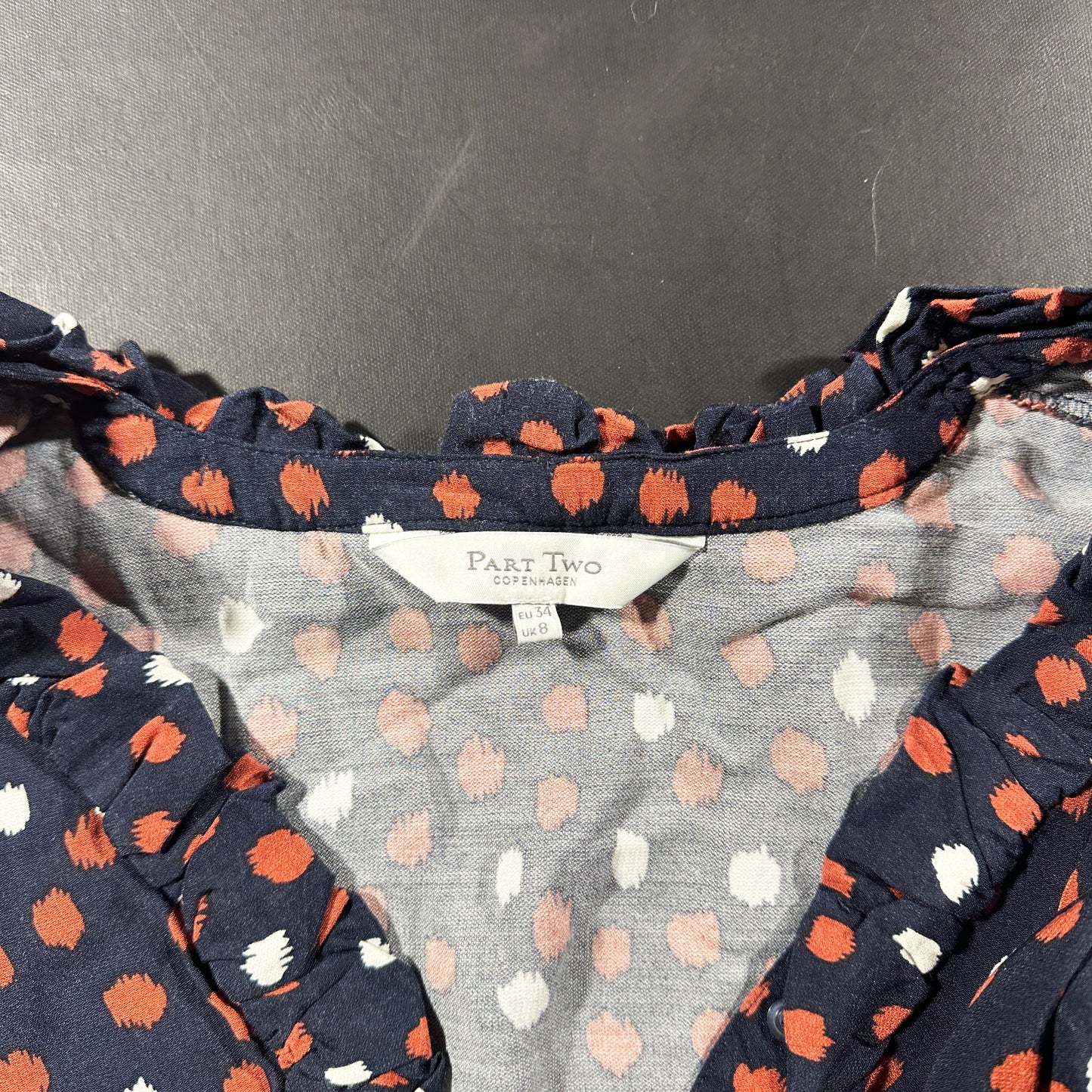 Blouse - Navy & Red - Size 34