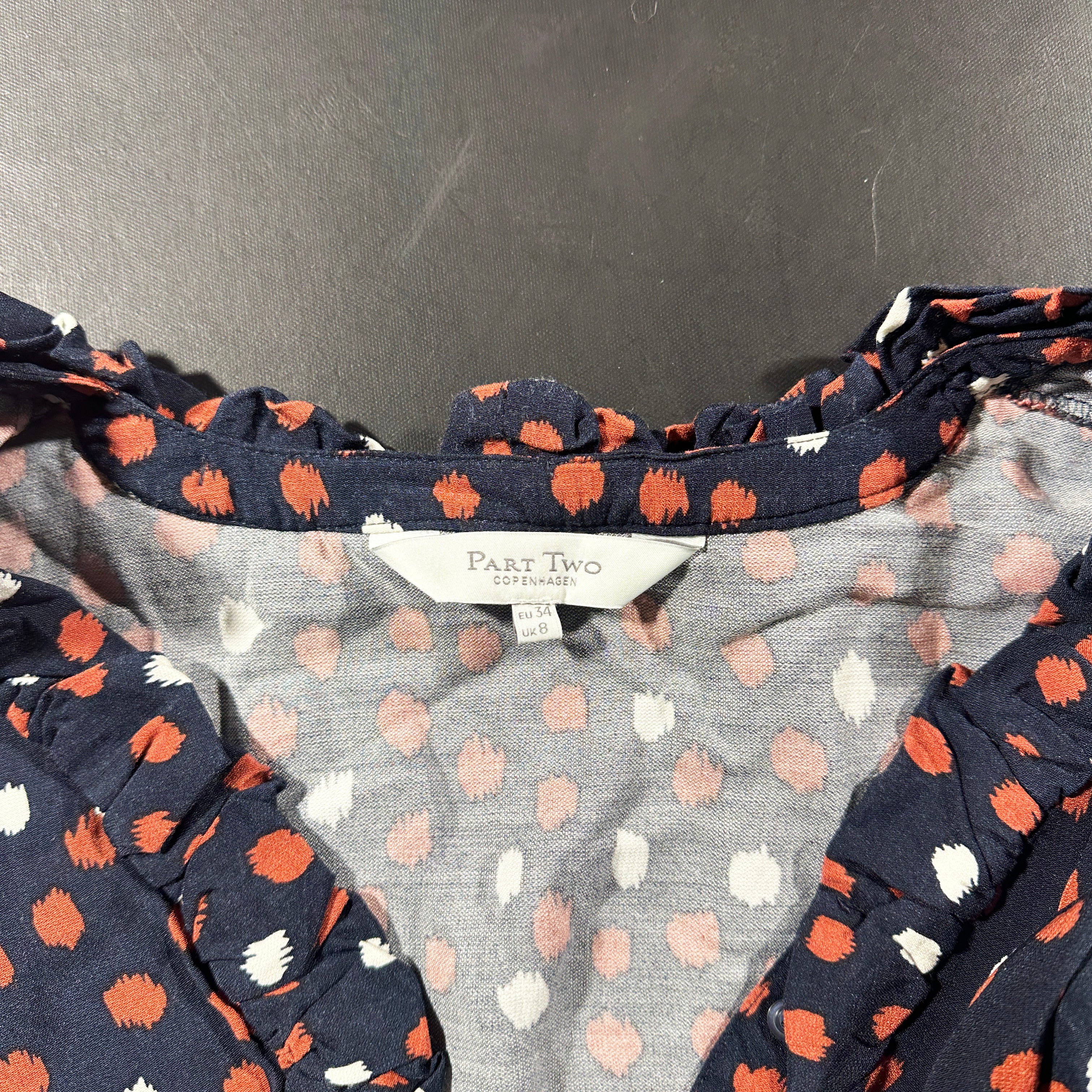 Blouse - Navy & Red - Size 34