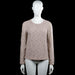 Ester elenora - Long-sleeve top - Taupe - Size M - Taupe top with an all-over floral lace pattern and a scoop neckline. Long sleeves with plain cuffs and a straight hem, with a back keyhole closure at the neck.