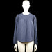 Kappahl - Blouse - Navy - Size M - Navy solid blouse with a round neck and long sleeves with elastic cuffs. Features a smocked yoke and a back keyhole with a button closure, plus a straight hem.