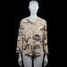 Long-sleeve top - Beige & Brown - Size L - Beige and brown zebra-pattern top with a V-neckline and long sleeves. Straight hem and plain cuffs.