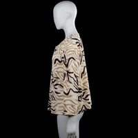 Long-sleeve top - Beige & Brown - Size L