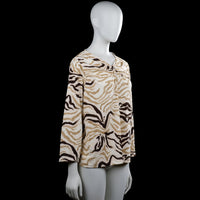Long-sleeve top - Beige & Brown - Size L
