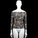 H&M - Long-sleeve top - Navy & White - Size S - Off-shoulder top in navy and white with an all-over floral pattern and long sleeves. Straight hem with plain cuffs.