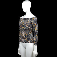 Long-sleeve top - Navy & White - Size S