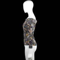 Long-sleeve top - Navy & White - Size S